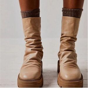 Free People Emma Cream Platform Boots